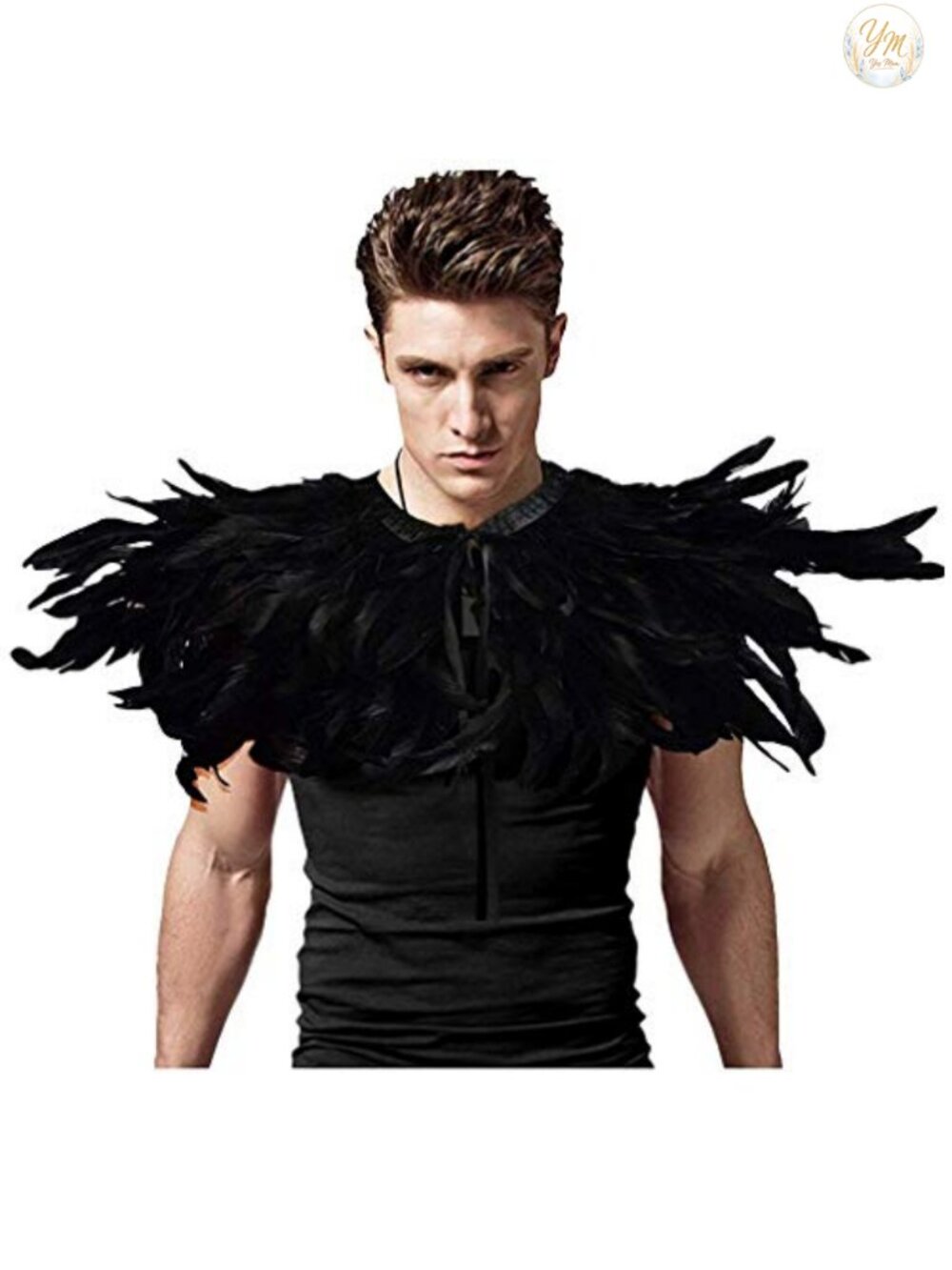 Handmade Real Natural Feather Cape Shrug Shawl Men Halloween Costume